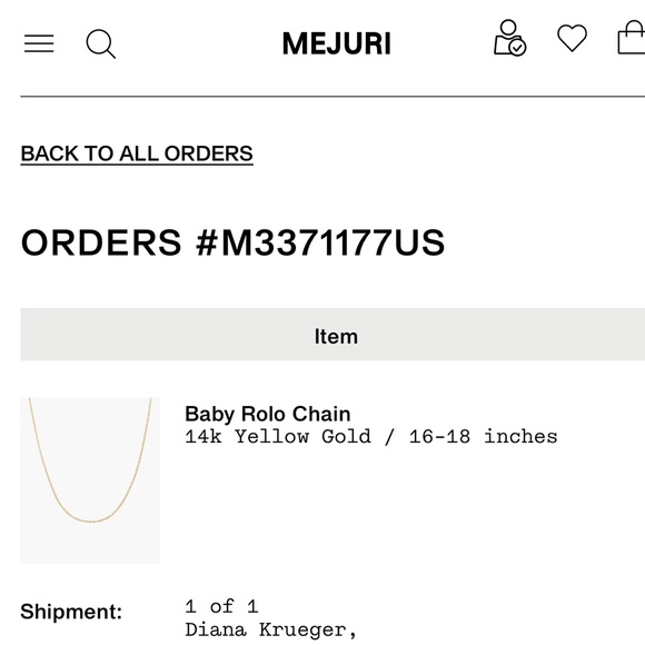 Mejuri 14K Gold Baby Rolo Chain - Picture 6 of 6
